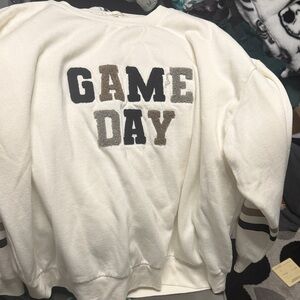 Z Supply White Game Day Sweatshirt